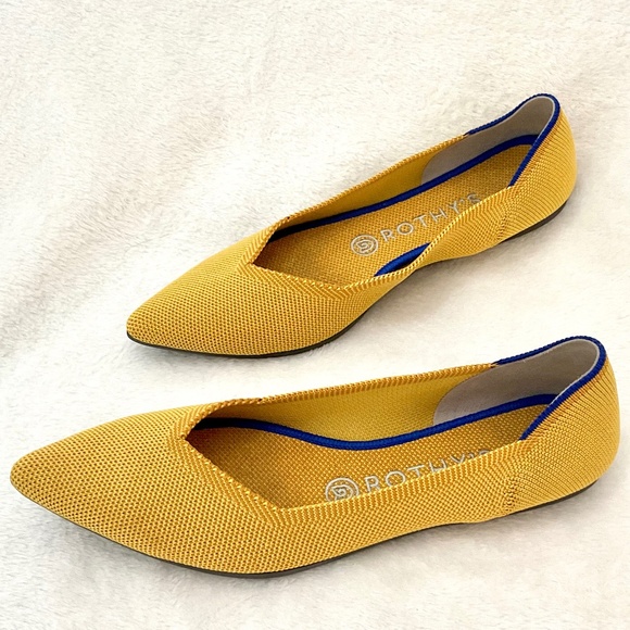 ROTHY'S Marigold Pointed Toe Ballerina Shoes Knit Washable slip on  Size 8 - Picture 11 of 13